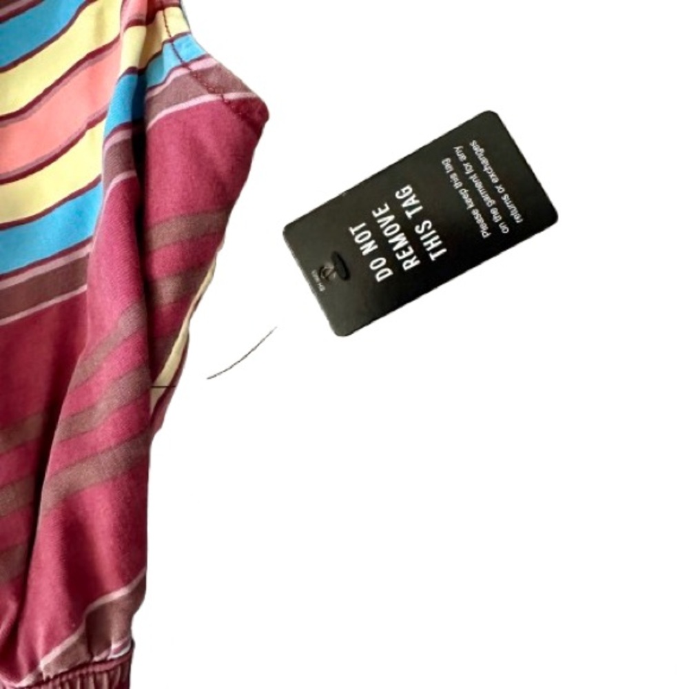 NWT! Colorful Striped Cute Short V Neck Romper in Women’s Medium - Picture 9 of 9